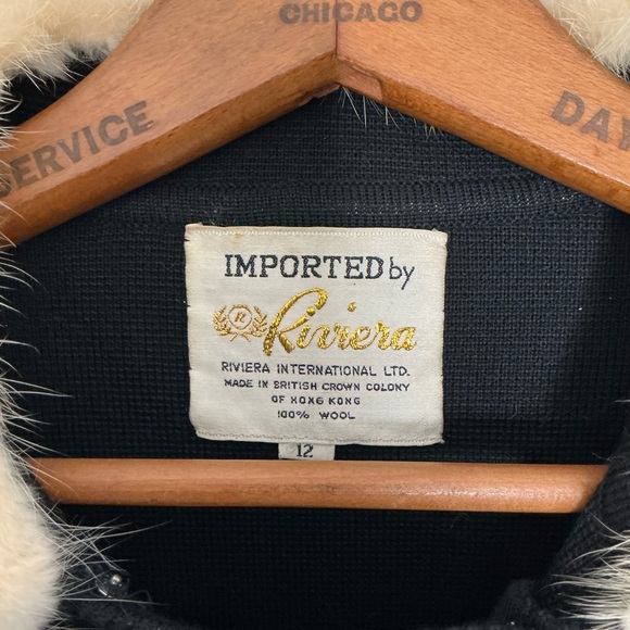 Vintage Riviera International Wool Coat w/ Real Fur Trim | Hong Kong | 1960s Era - Picture 3 of 12